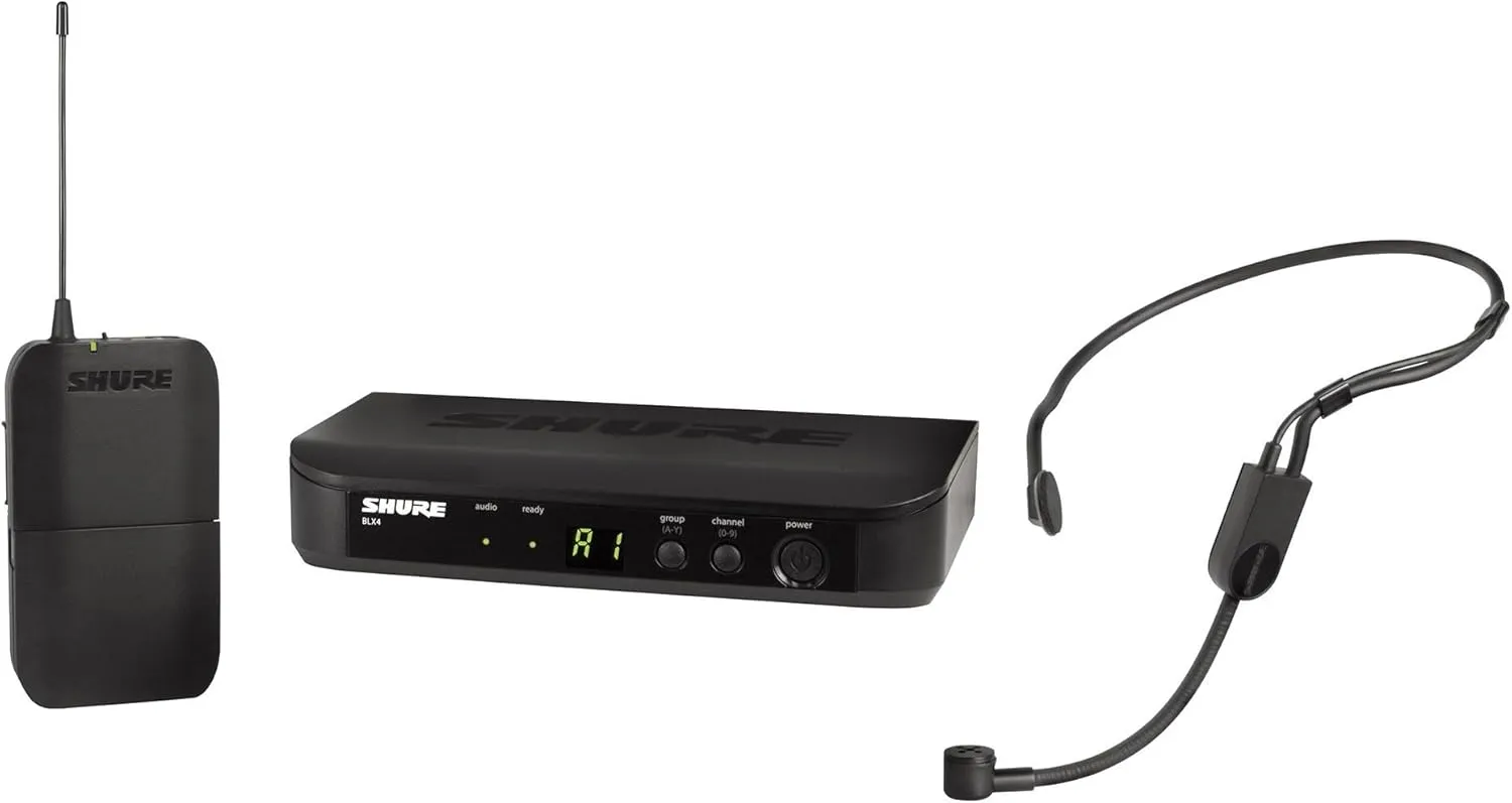 Shure BLX14/P31 Wireless Microphone System - 14-Hour Battery Life, 300 ft Range, UHF | Includes PGA31 Headset Mic, Bodypack Transmitter, Single Channel Receiver | J11 Band (BLX14/P31-J11)