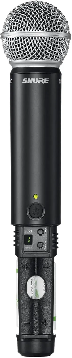 Shure BLX288/SM58 Wireless Microphone System - 14-Hour Battery Life, 300 ft Range, UHF | Includes (2) SM58 Handheld Vocal Mics, Dual Channel Receiver | J11 Band (BLX288/SM58-J11)