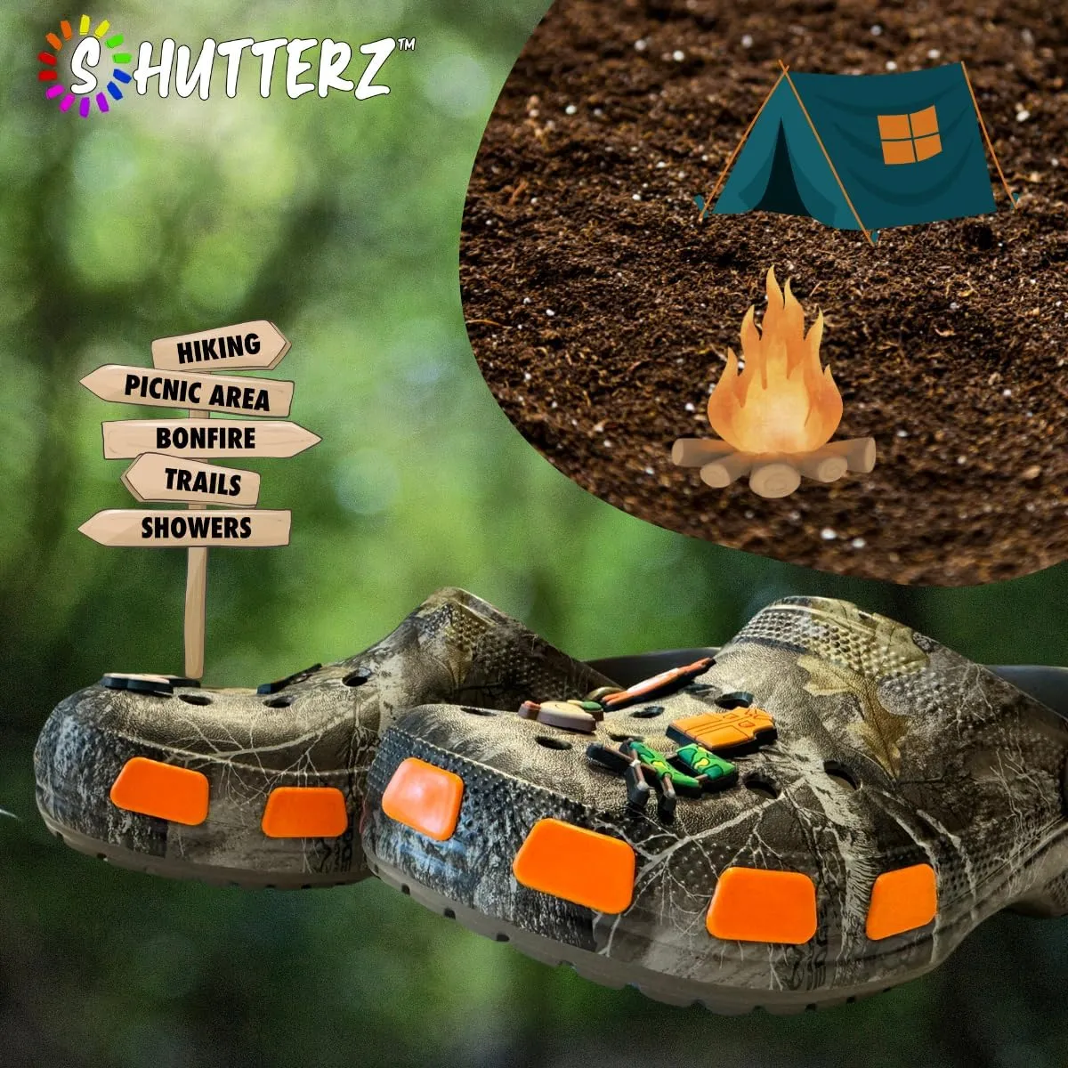 SHUTTERZ 14 Pack Colored Shoe Charms, Compatible with Classic Crocs, Crush Crocs and All Terrain Crocs, Functional Charms for Girls, Boys, Kids, Teens, Men, Women