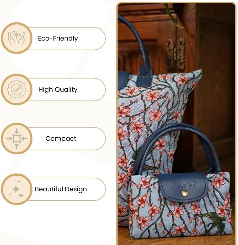 Signare Tapestry Foldable Tote Bag Reusable Shopping Bag Grocery Bag