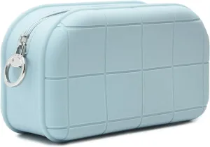 Silicone Makeup Bag Travel Cosmetic Bag Stuff Bag Makeup Pouch Cute Makeup Organizer Versatile Zipper Pouch for Women (Blue)
