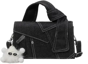 Simple denim square bag, versatile and fashionable single-shoulder women's bag, suitable for multiple scenarios of matching