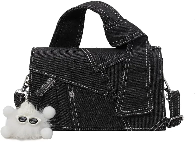 Simple denim square bag, versatile and fashionable single-shoulder women's bag, suitable for multiple scenarios of matching