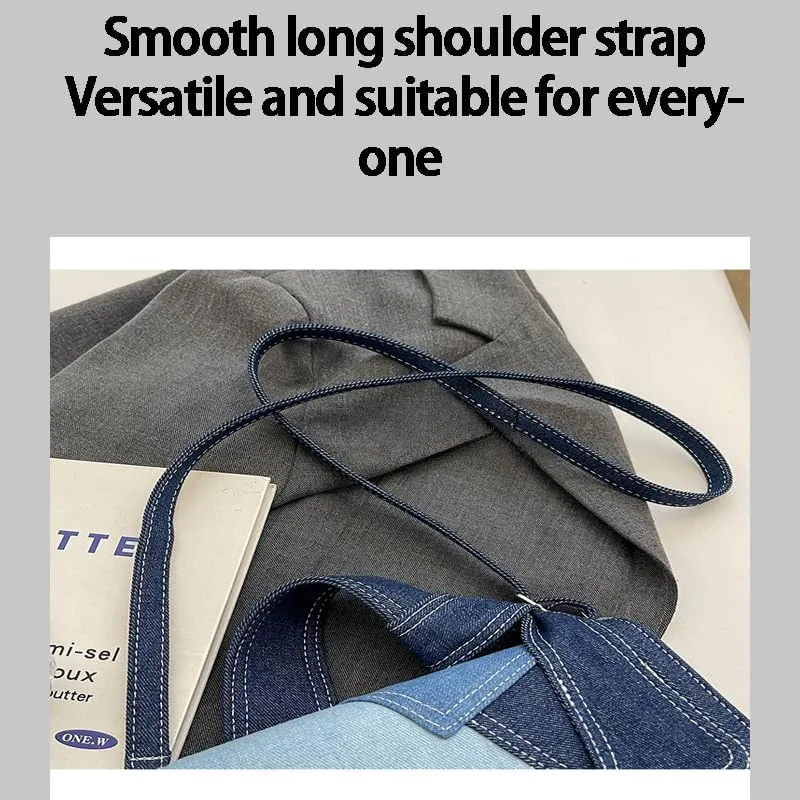 Simple denim square bag, versatile and fashionable single-shoulder women's bag, suitable for multiple scenarios of matching
