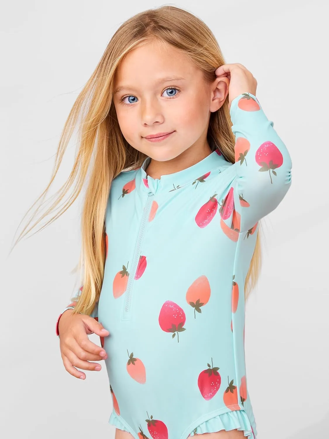 Simple Joys by Carter's Girls' Long Sleeve Zipper One Piece Swimsuit