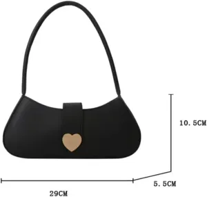 Simple Underarm Handbag Casual Shoulder Bag for Women Small PU Designer Handbag with Single Strap and Zip Closure