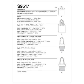 Simplicity Shopping Bags S9517
