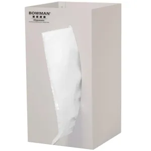 Single Large Bag Dispenser; Holds 1 roll of Bags (up to 12˝ Long & 6˝in Diameter) Vertical or Horizontal Wall mounting Quartz Beige Powder-Coated Aluminum; 6.4”L x 12”W x 6.35”H