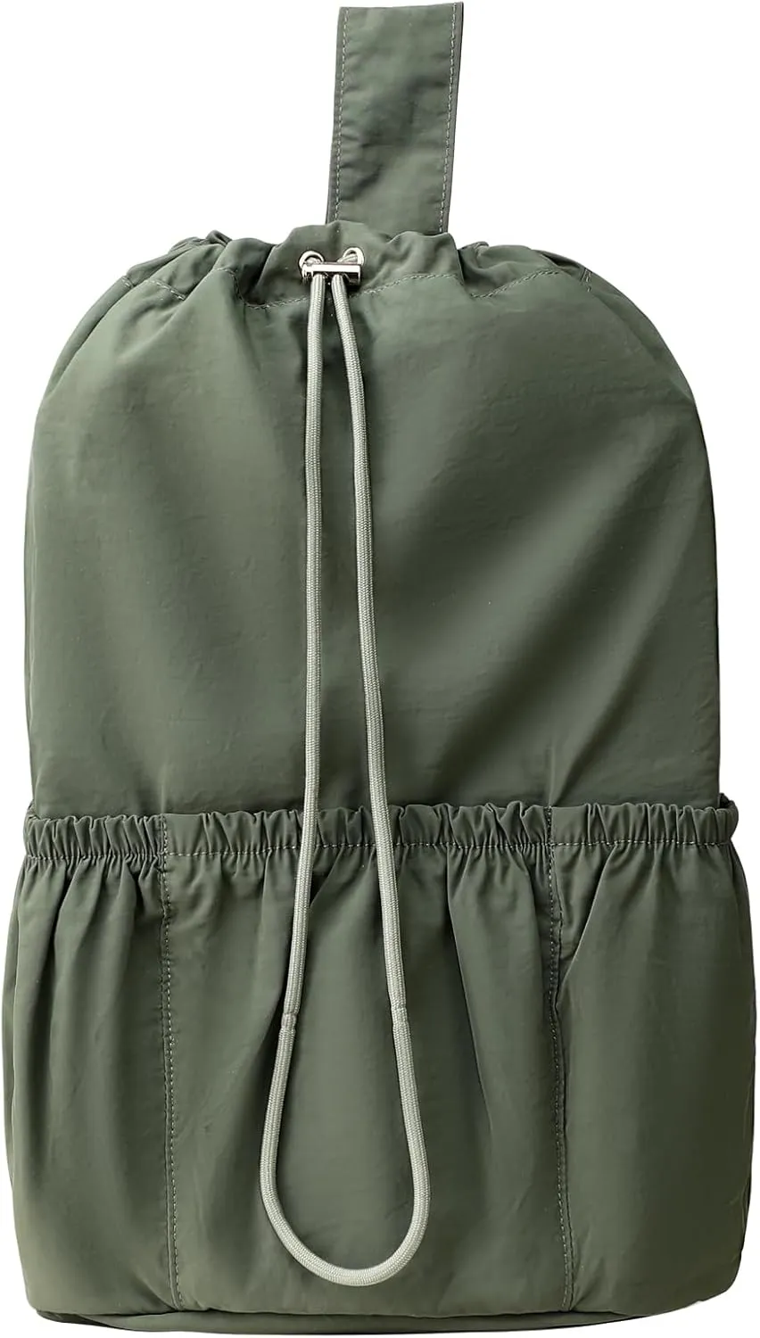 Single shoulder bag, high-end casual bag, simple drawstring crossbody bag, ins fashionable large capacity backpack (Green)