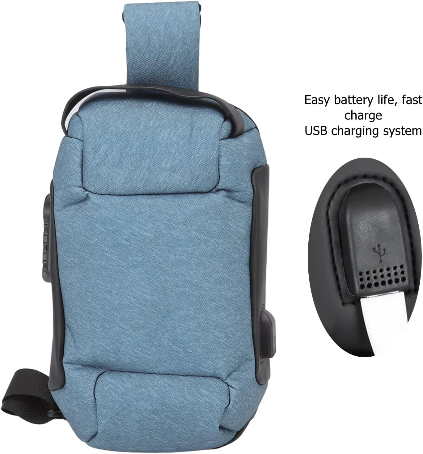 Sling Bag Anti Theft with Combination Lock Anti Scratch Sports Single Shoulder Chest Bag (Green)
