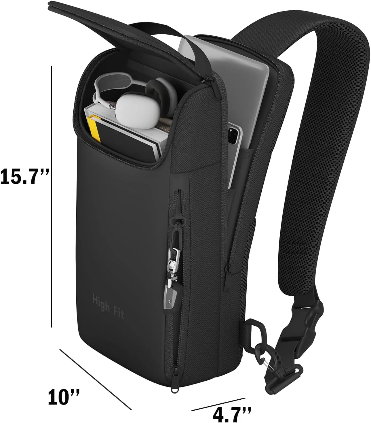 Sling Bag Crossbody Backpack Compact EDC Daypack for Men Minimalist Chest Shoulder bag 14" MacBook Pro M4, 13" MacBook Air/Pro