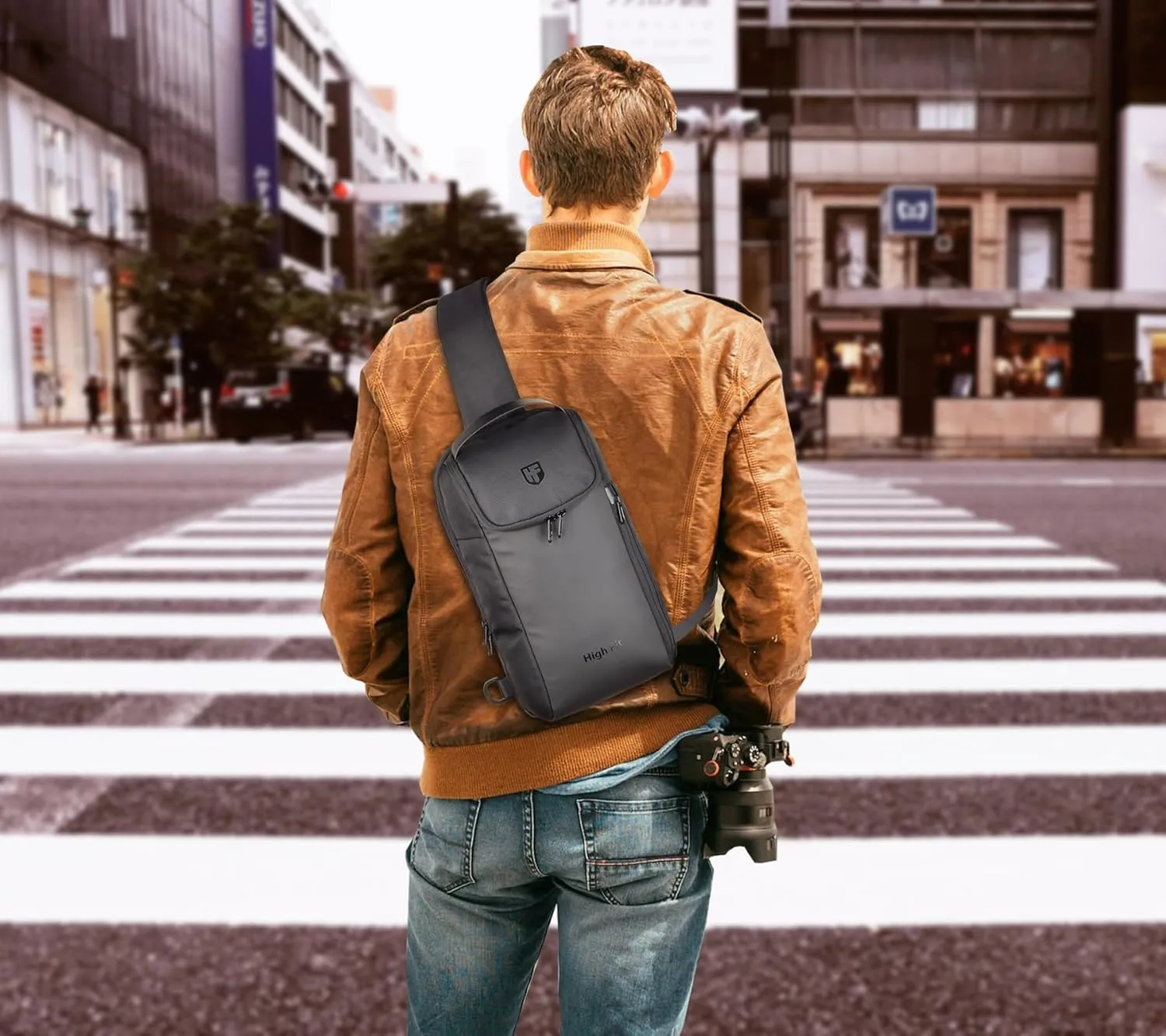 Sling Bag Crossbody Backpack Compact EDC Daypack for Men Minimalist Chest Shoulder bag 14" MacBook Pro M4, 13" MacBook Air/Pro