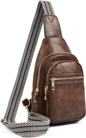 Sling Bag for Women, Fashion Waist Packs, Crossbody Bags Fanny Pack Chest Bag for Travel(Coffee)