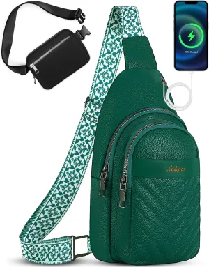 Sling Bag for Women, Leather Crossbody Bag Sling Bag Crossbody Backpack for Travel Sports Running Hiking for Man Woman