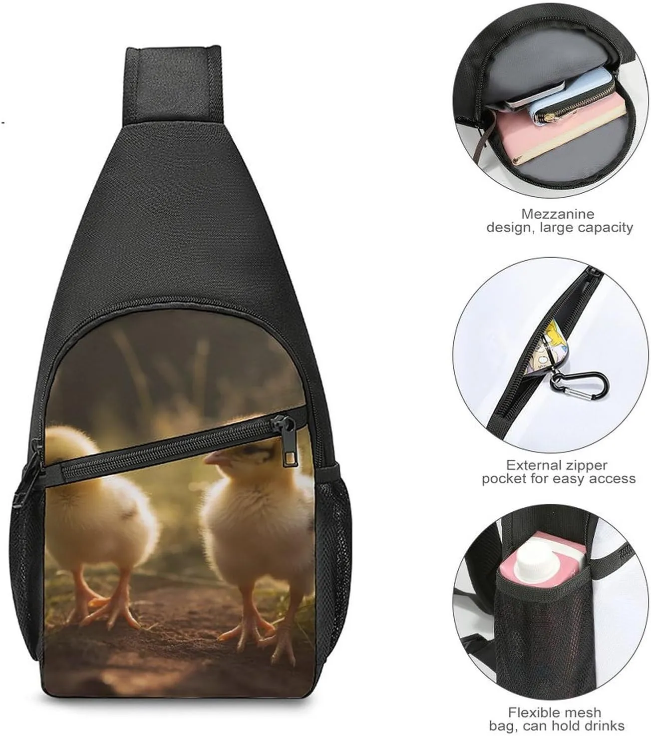 Sling Bag for Women Men Crossbody Bag Chest Bag Cherry on The Table Sling Backpack Fanny Packs Travel Hiking Daypack