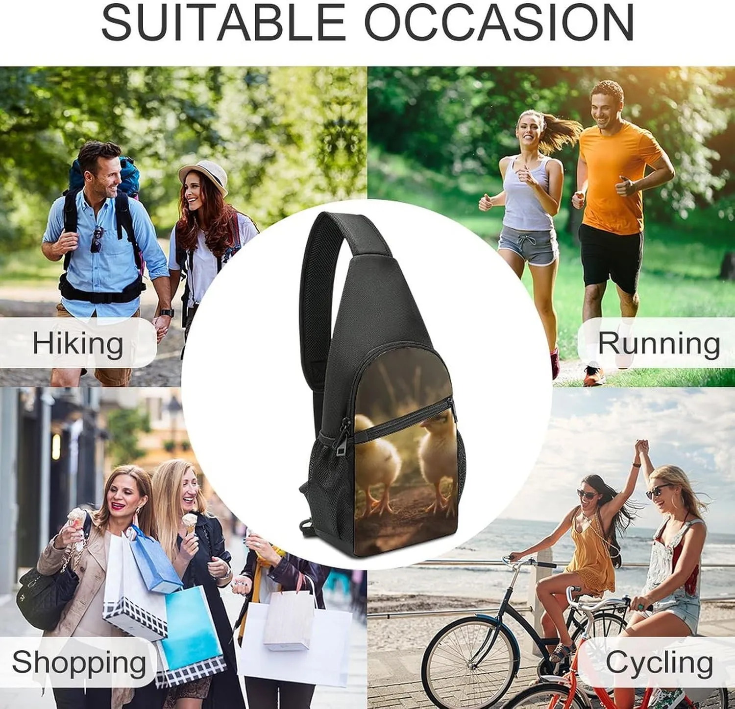 Sling Bag for Women Men Crossbody Bag Chest Bag Cherry on The Table Sling Backpack Fanny Packs Travel Hiking Daypack