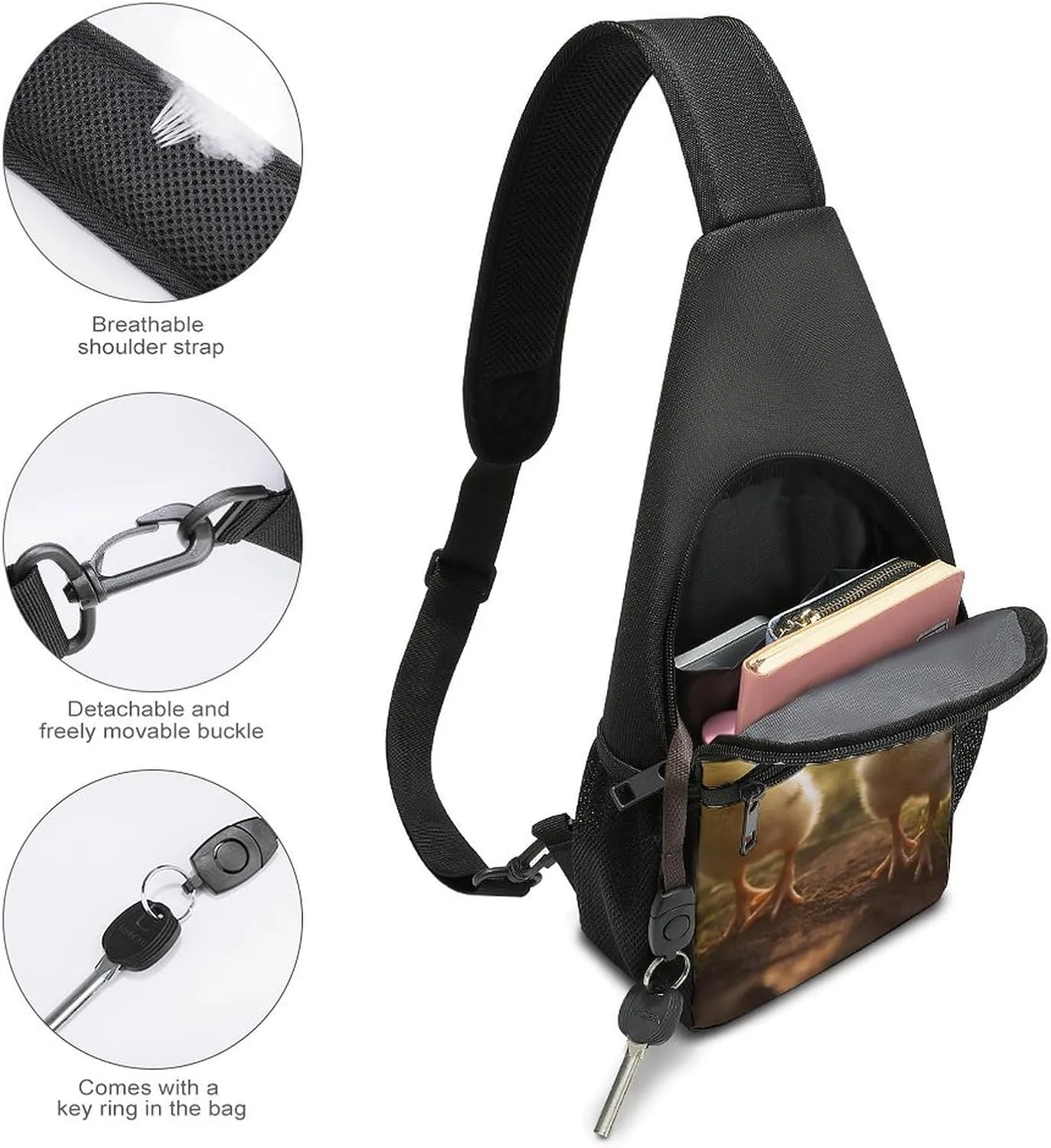 Sling Bag for Women Men Crossbody Bag Chest Bag Cherry on The Table Sling Backpack Fanny Packs Travel Hiking Daypack