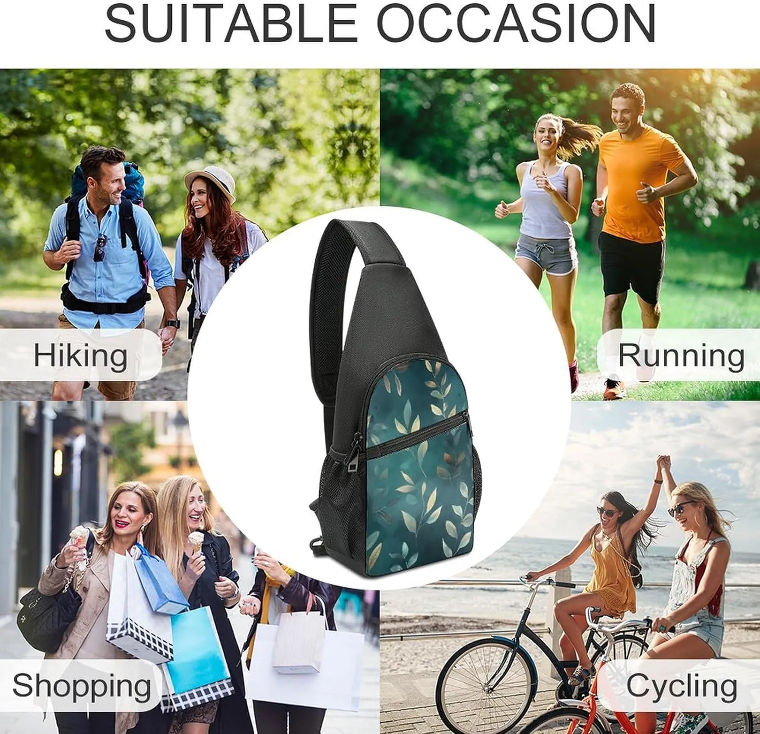 Sling Bag for Women Men Crossbody Bag Chest Bag Various Gradients Sling Backpack Fanny Packs Travel Hiking Daypack