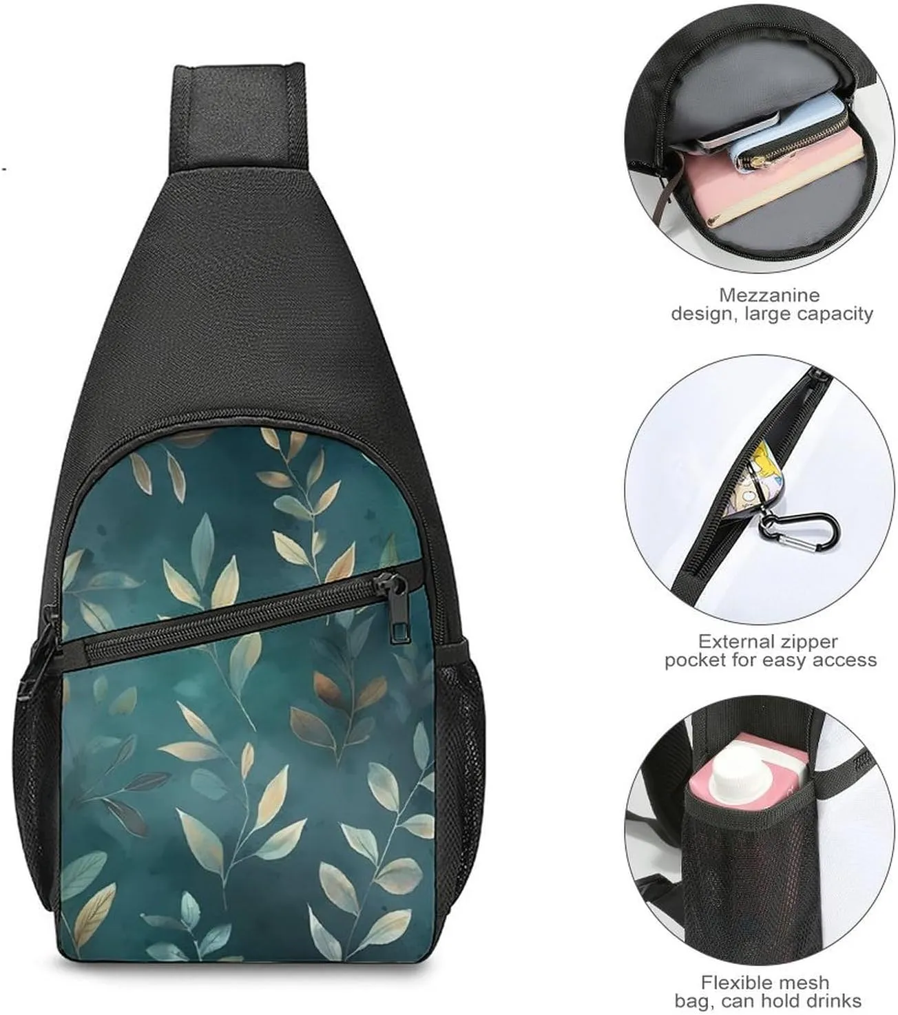 Sling Bag for Women Men Crossbody Bag Chest Bag Various Gradients Sling Backpack Fanny Packs Travel Hiking Daypack