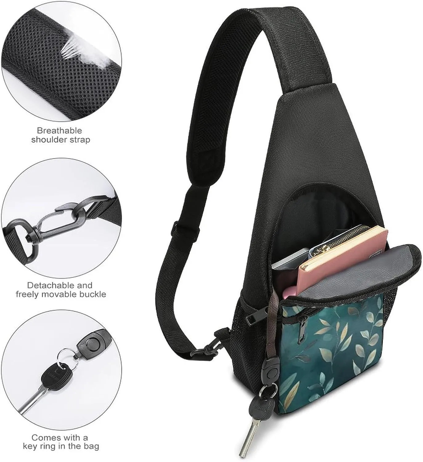 Sling Bag for Women Men Crossbody Bag Chest Bag Various Gradients Sling Backpack Fanny Packs Travel Hiking Daypack