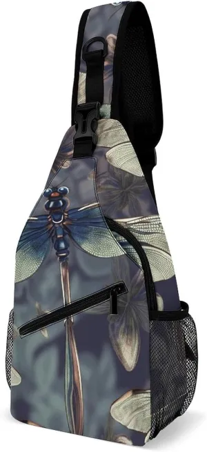 Sling Bags Dragonfly Pattern Chest Bag for Men Women Shoulder Bag for Travel Sport Chest Pack