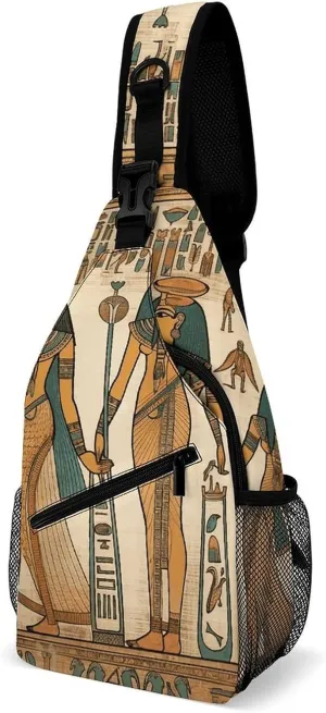 Sling Bags Women in Ancient Egypt Chest Bag for Men Women Shoulder Bag for Travel Sport Chest Pack