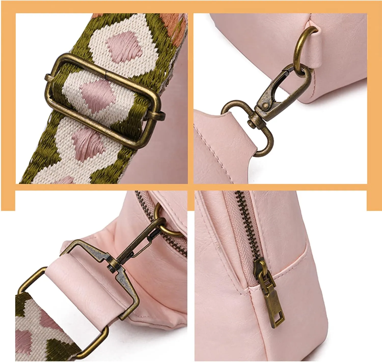 Sling Crossbody Bag for Women Chest Purse Fanny Pack Shoulder Backpack With Guitar Strap