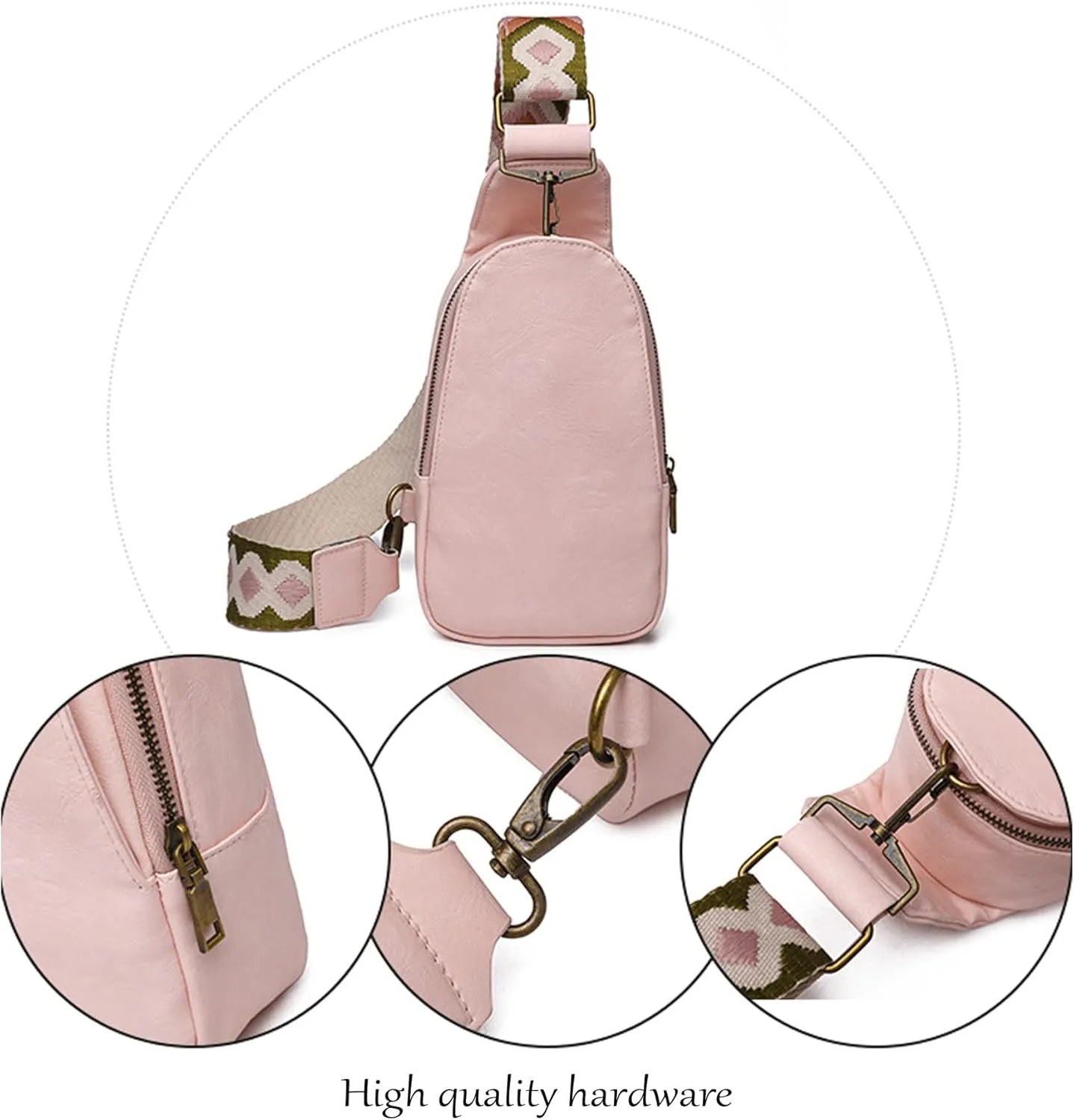 Sling Crossbody Bag for Women Chest Purse Fanny Pack Shoulder Backpack With Guitar Strap