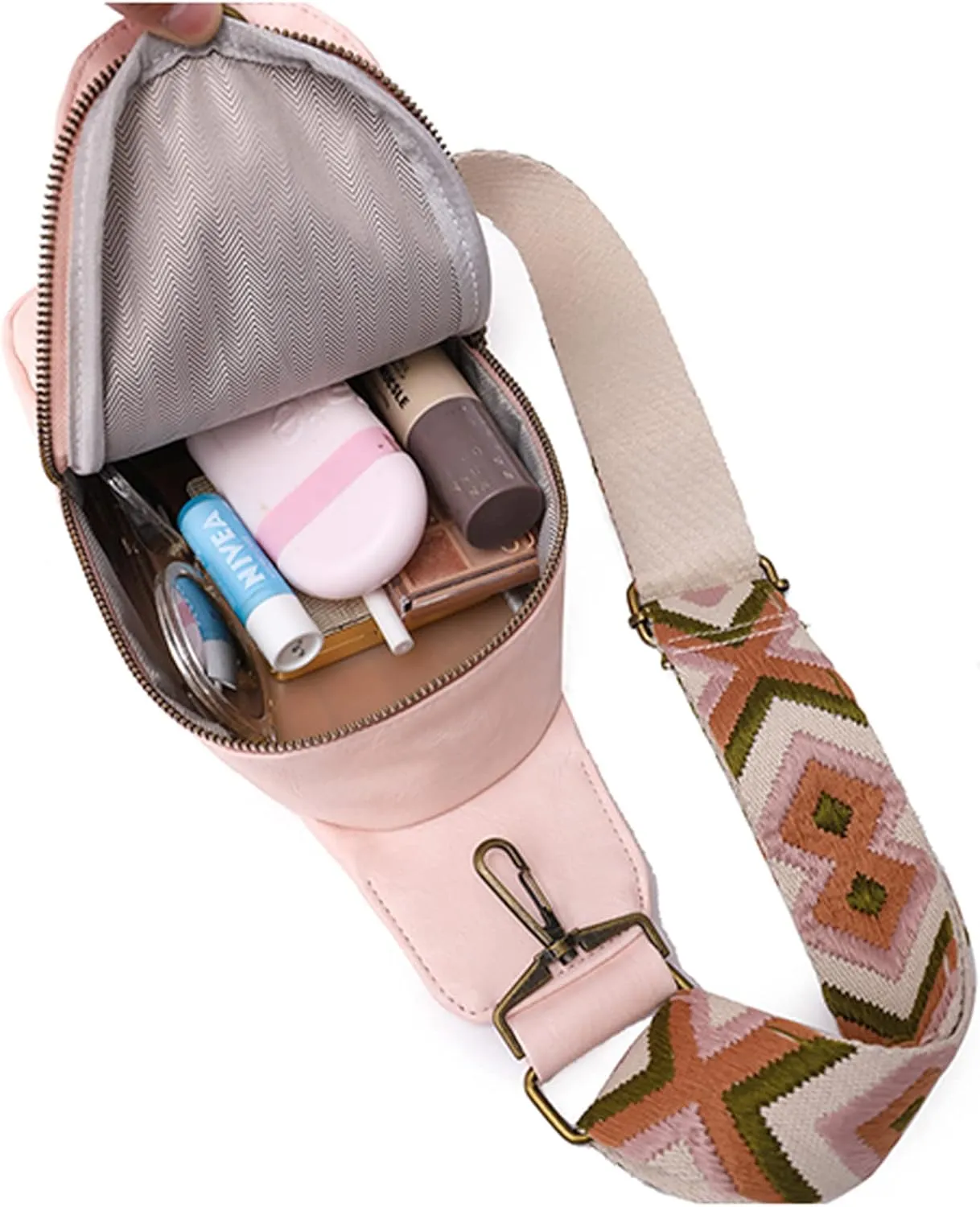 Sling Crossbody Bag for Women Chest Purse Fanny Pack Shoulder Backpack With Guitar Strap