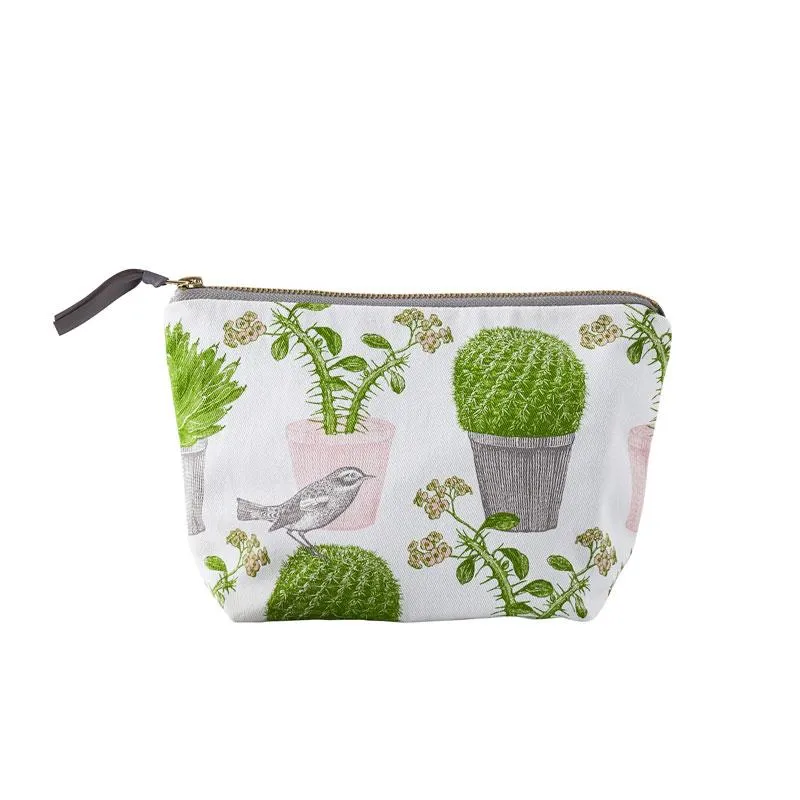 Small Cactus & Bird Cosmetic Bag