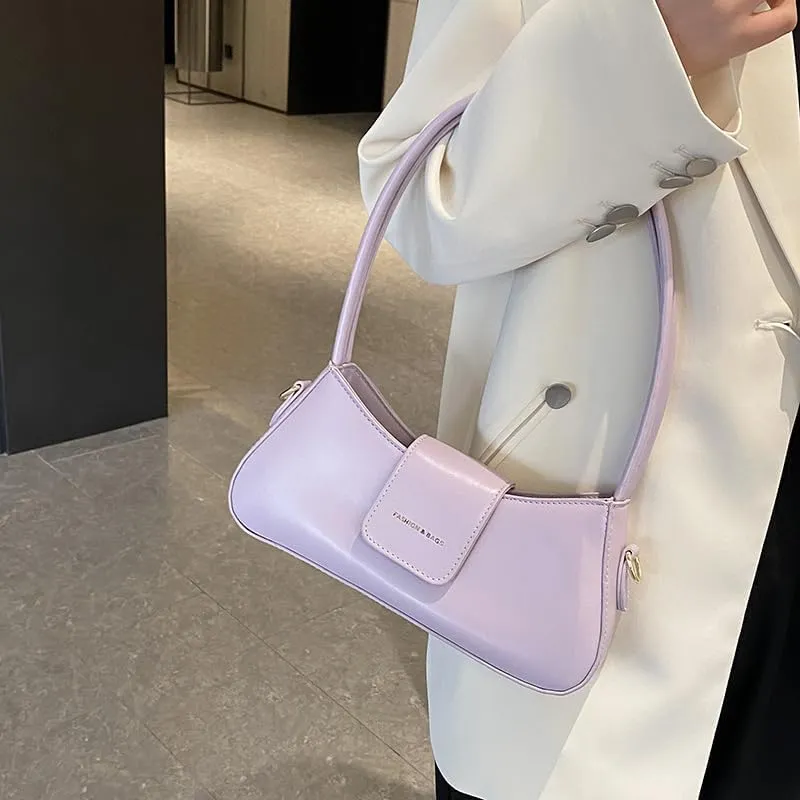 Small Luxury Leather Handbag Women Stylish Lady-Style Horizontal Square Shaped Shoulder Bag Custom Pattern Fashionable Design