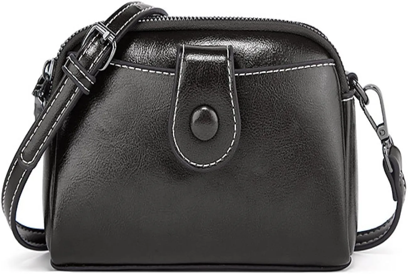 Small Oily Leather Mobile Phone Shoulder Crossbody Women's Bag