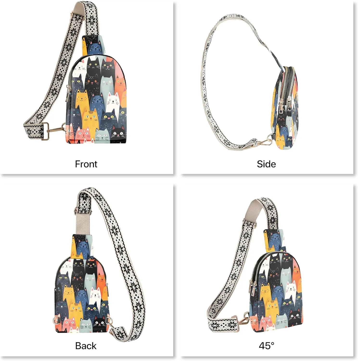 Small Sling Bag Leather Fanny Packs for Women Crossbody Purses Travel Chest Casual Daypacks