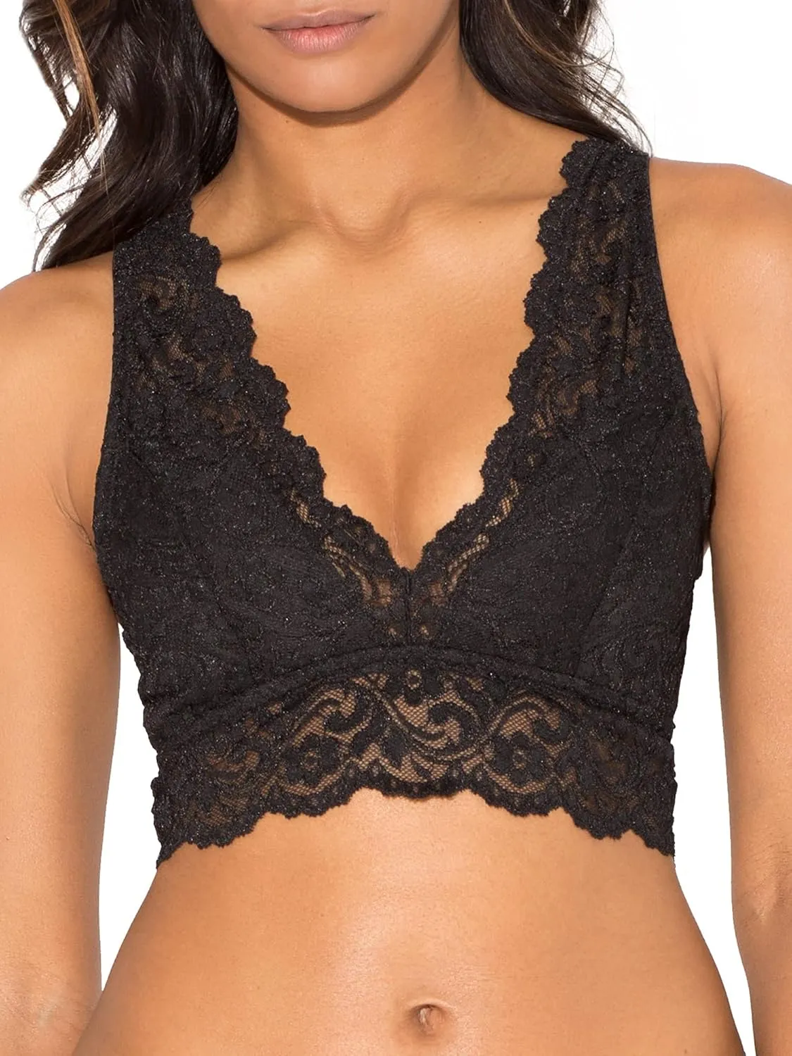 Smart & Sexy Women's Lace Deep V Wireless Bralette – Comfortable & Stylish, Multi-Packs Available