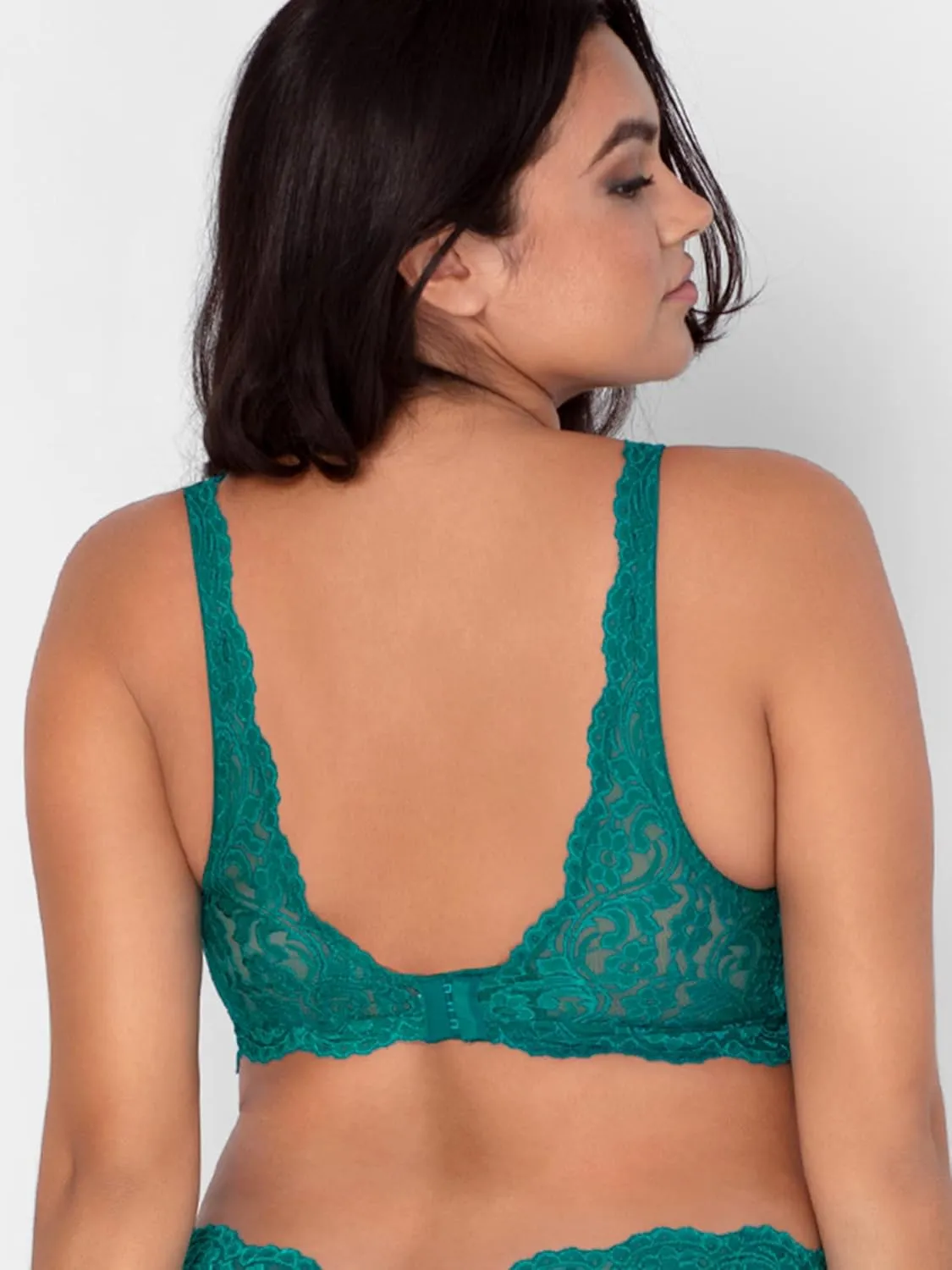 Smart & Sexy Women's Lace Deep V Wireless Bralette – Comfortable & Stylish, Multi-Packs Available