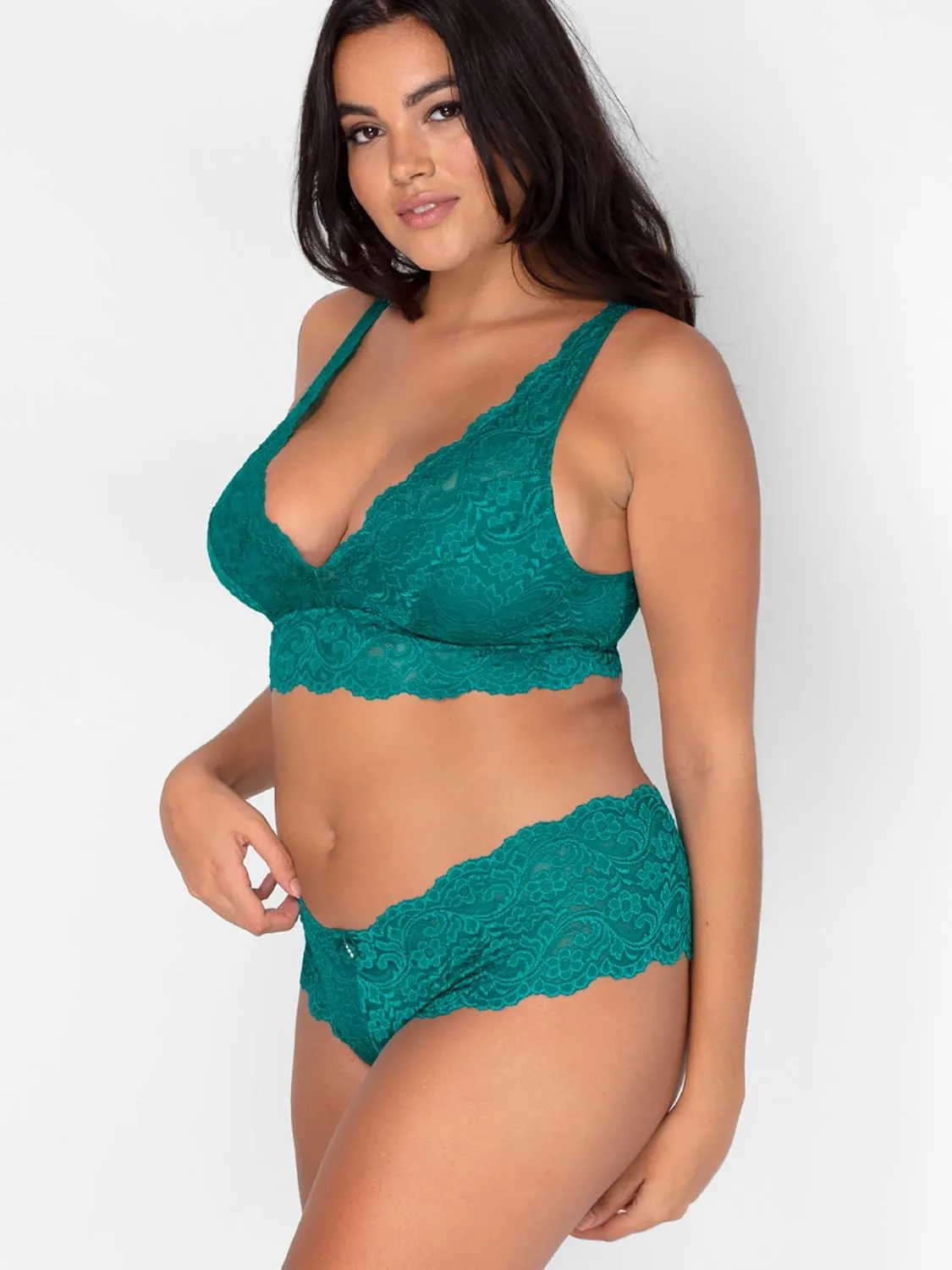 Smart & Sexy Women's Lace Deep V Wireless Bralette – Comfortable & Stylish, Multi-Packs Available