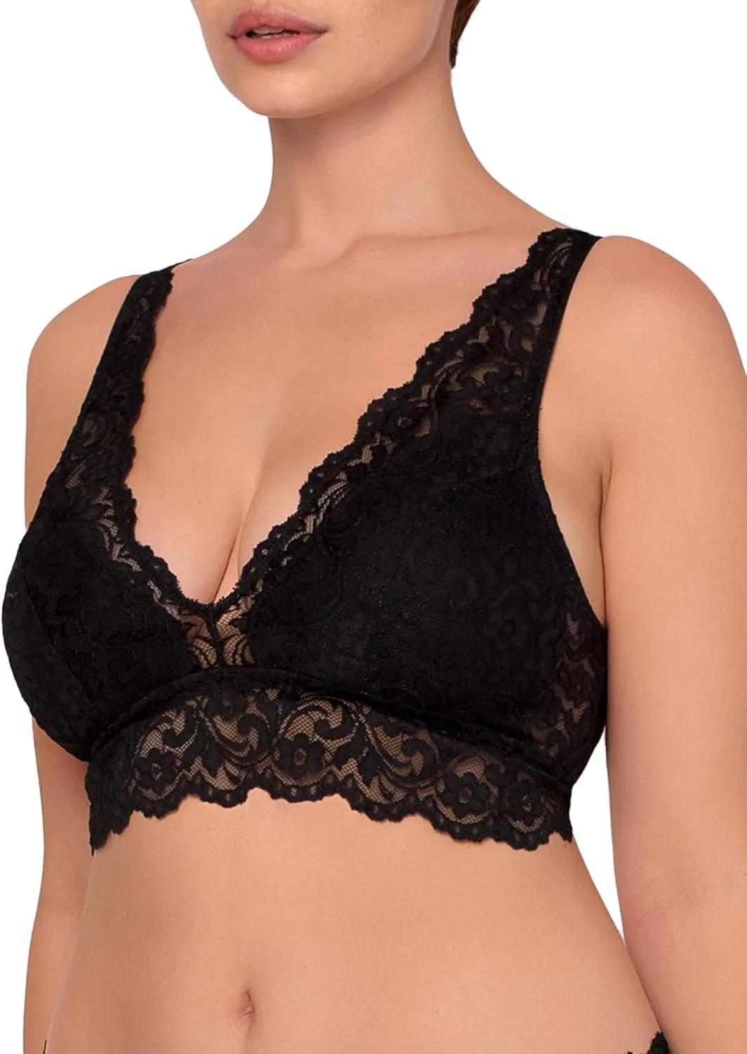 Smart & Sexy Women's Lace Deep V Wireless Bralette – Comfortable & Stylish, Multi-Packs Available