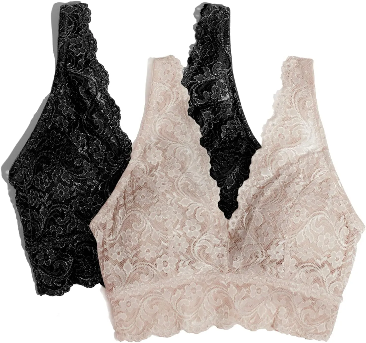 Smart & Sexy Women's Lace Deep V Wireless Bralette – Comfortable & Stylish, Multi-Packs Available