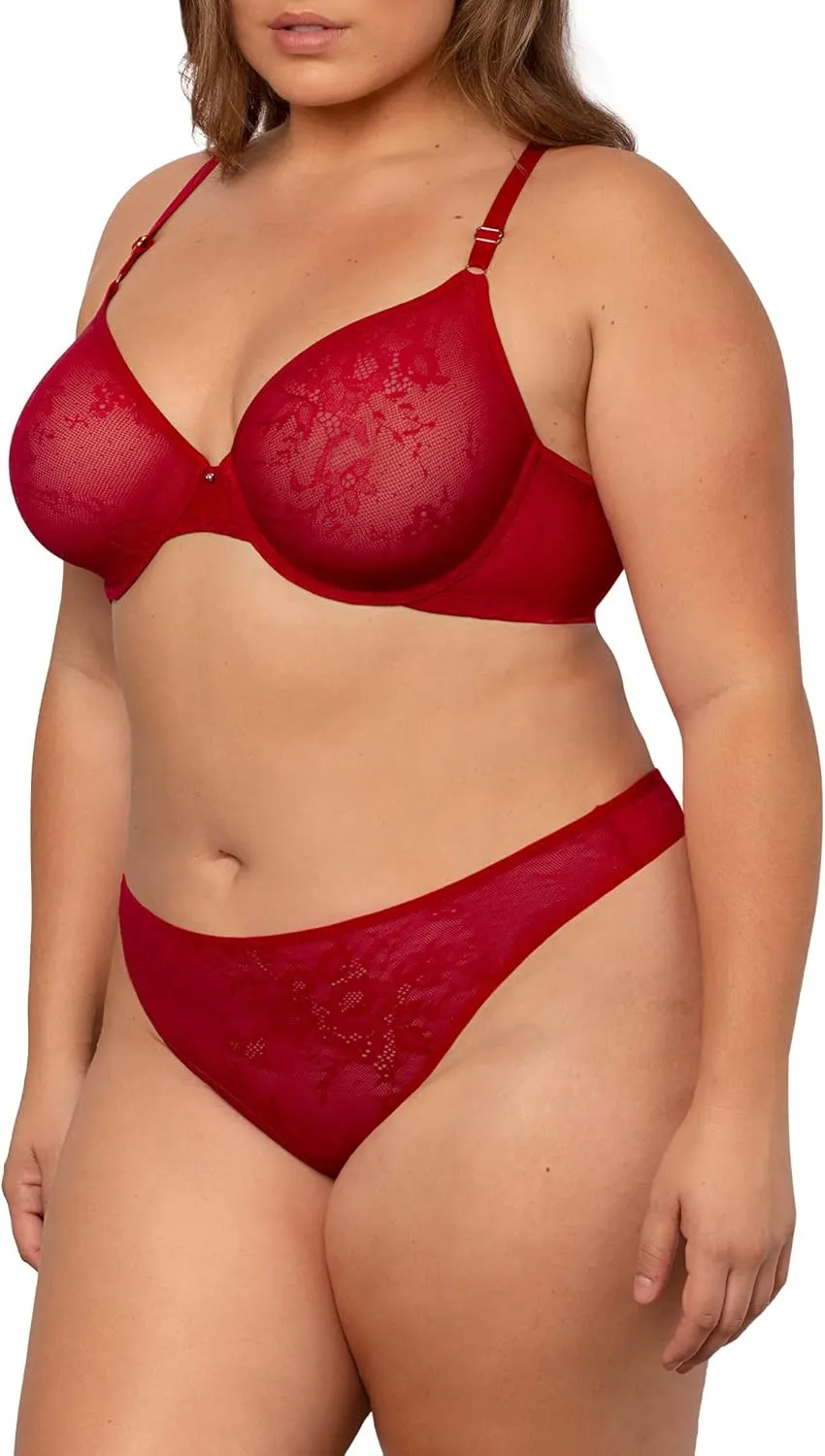 Smart & Sexy Women's Mesh & Lace Thong Panties, Available in Multi Packs