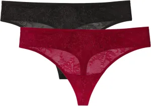 Smart & Sexy Women's Mesh & Lace Thong Panties, Available in Multi Packs