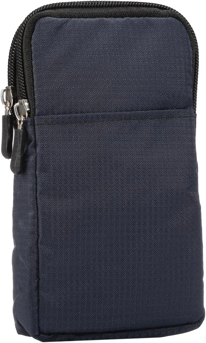 Smartphone Crossbody Bag for Men - Vertical Waist Belt Pouch, Waterproof Zipper Bumbag Messenger Sling Bag for Passport Wallet Card Book