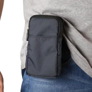 Smartphone Crossbody Bag for Men - Vertical Waist Belt Pouch, Waterproof Zipper Bumbag Messenger Sling Bag for Passport Wallet Card Book