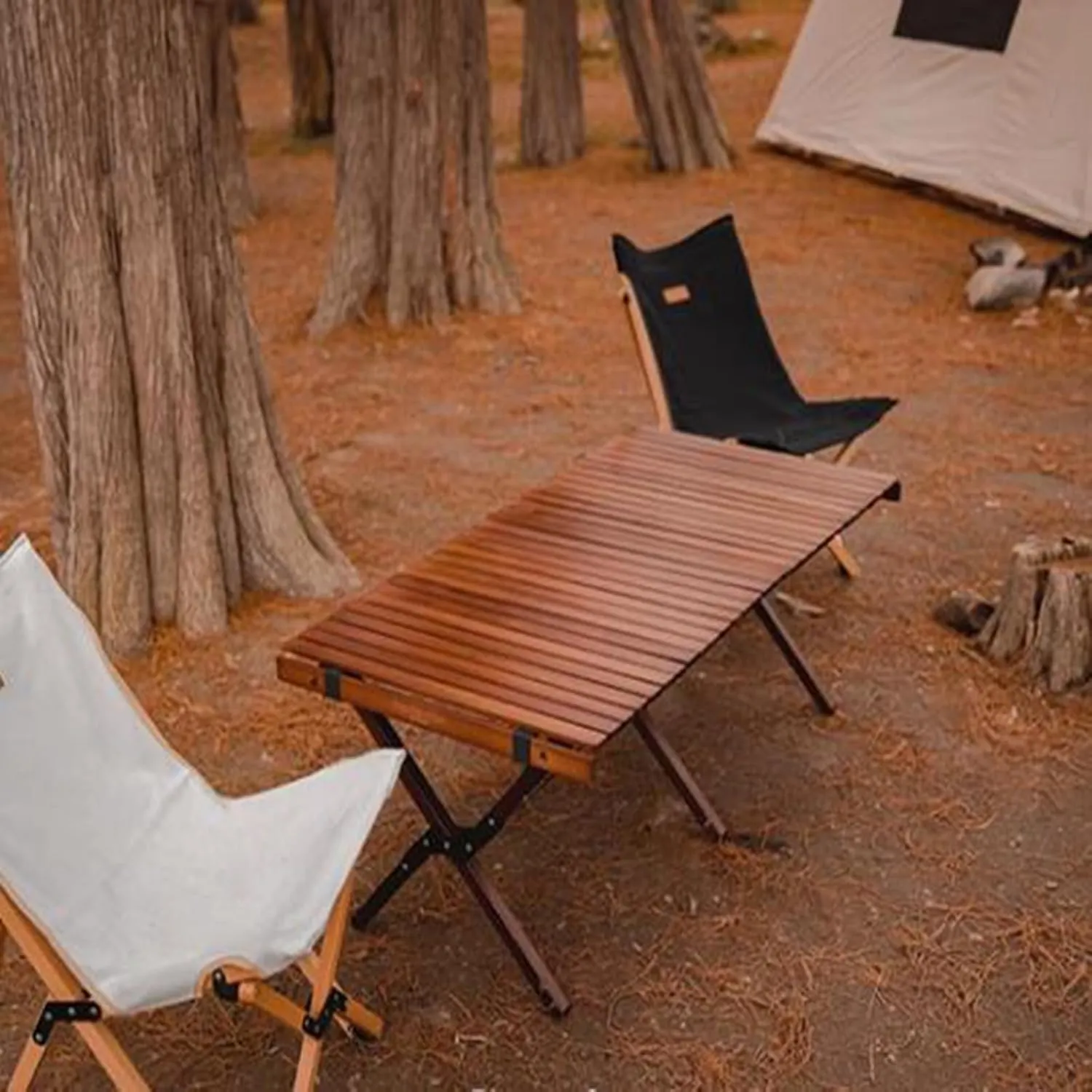 SOBOUR Strong Camping Table Foldable Table Legs Picnic Table Roll Up Desktop Camping Grill Table Send Storage Bag for Outdoor Camp, Large