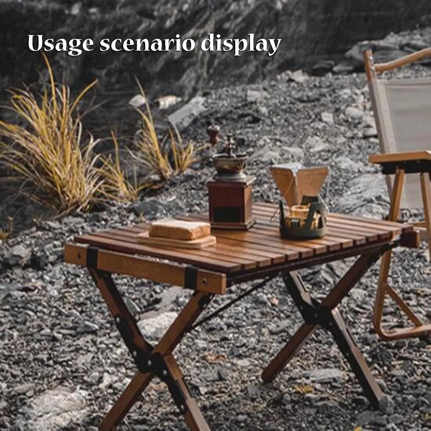 SOBOUR Strong Camping Table Foldable Table Legs Picnic Table Roll Up Desktop Camping Grill Table Send Storage Bag for Outdoor Camp, Large