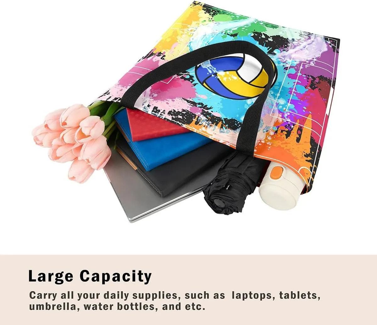 Soccer Shopping Grocery Bags,Football Field Canvas Tote Bag