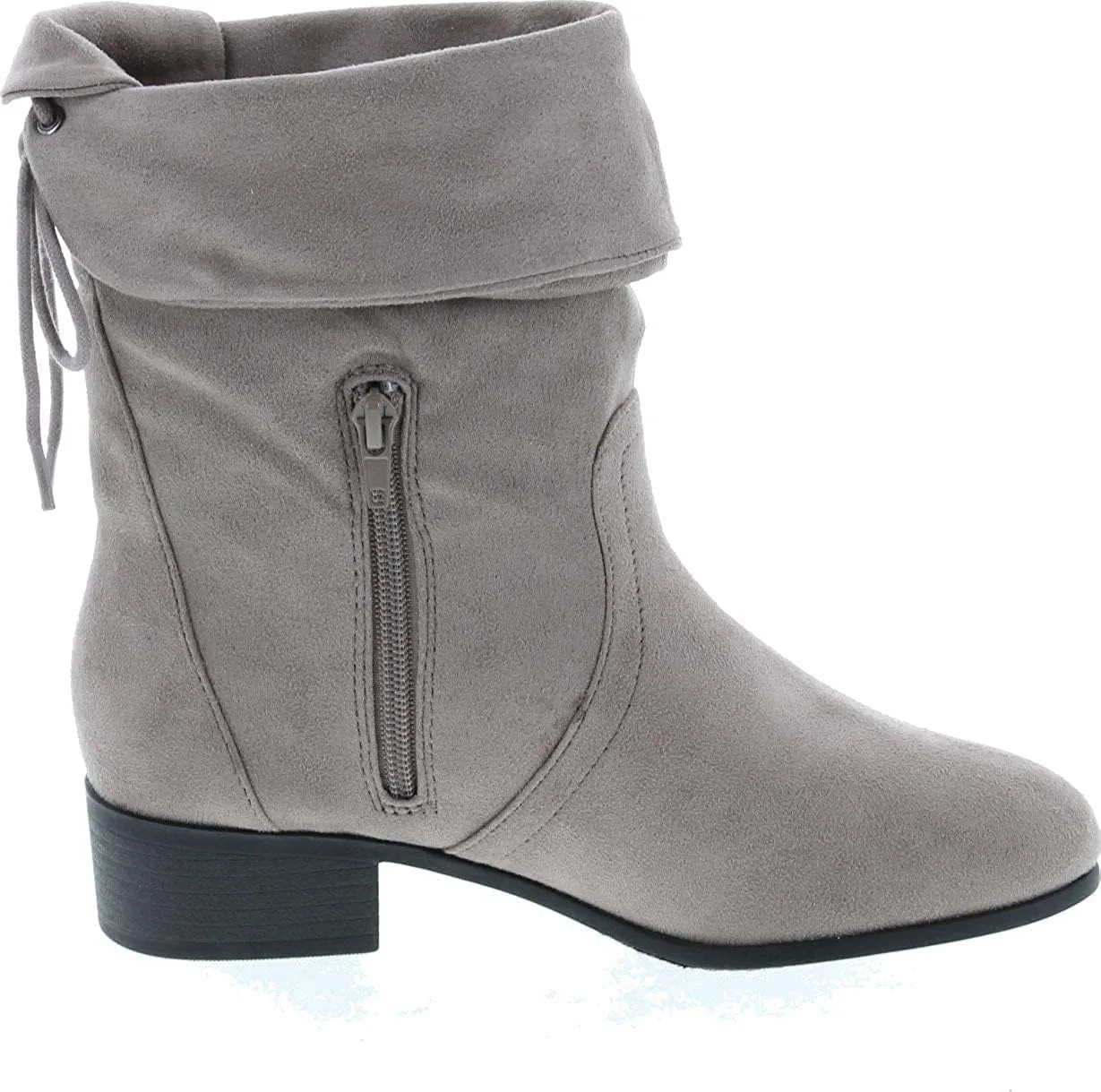Soda KIMMY ~ Women's High Top Slouchy Ankle Boot Round Toe Foldable Faux Suede