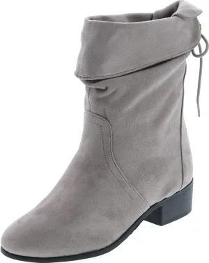 Soda KIMMY ~ Women's High Top Slouchy Ankle Boot Round Toe Foldable Faux Suede