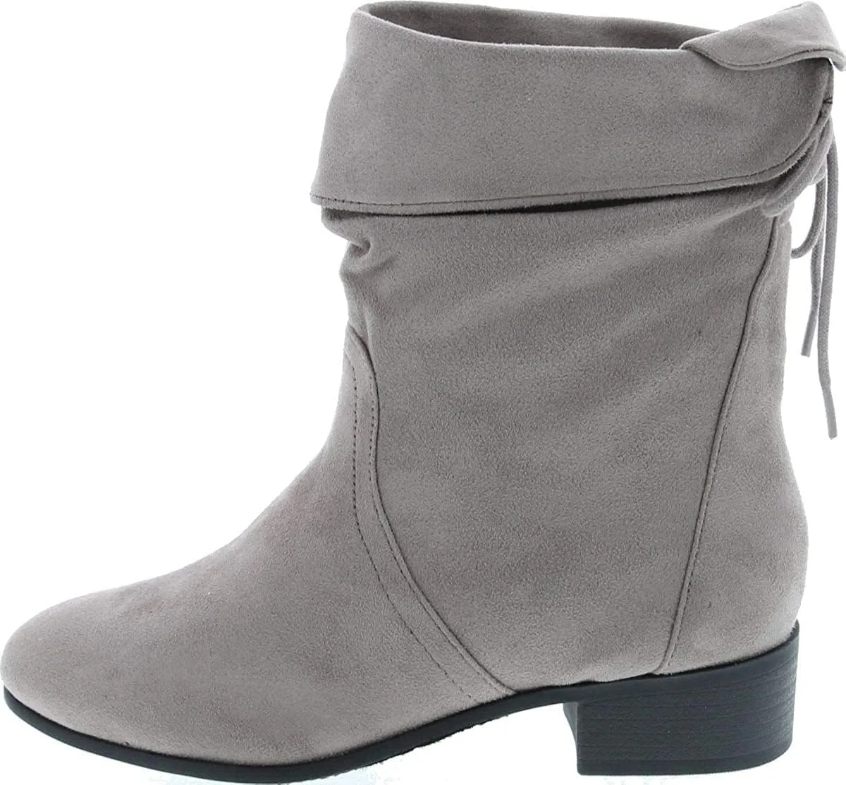 Soda KIMMY ~ Women's High Top Slouchy Ankle Boot Round Toe Foldable Faux Suede