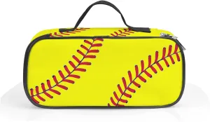 Softball Pen Holder Case Brush Pot Stationery Multifunction Pen Container Large Capacity Storage Pouch with Zipper Birthday Gifts Pen Box for Women Men