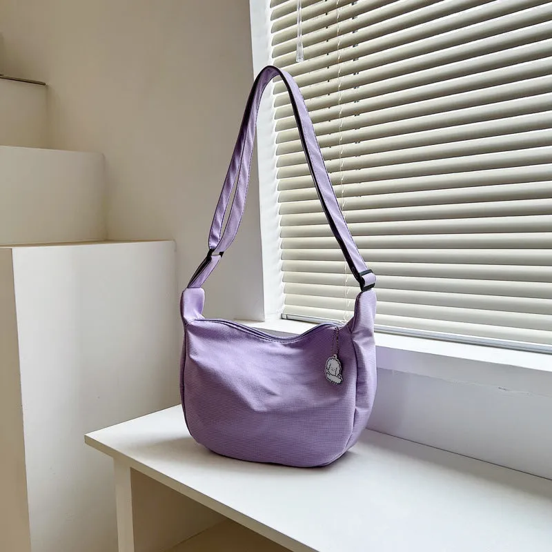 Solid Color Soft Korean Style Fashionable Shoulder Bags
